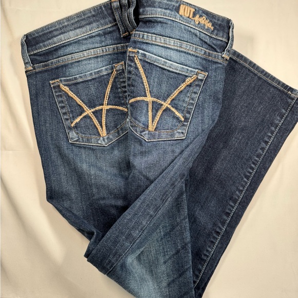 Kut from the Kloth Women's “Catherine Boyfriend” Dark Blue Straight Leg Jeans - Picture 4 of 4